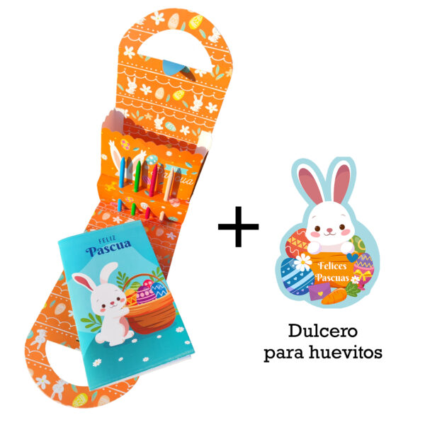 Canasta Huevos De Pascua Set De Colorear y Dulcero