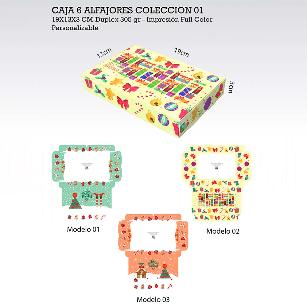 Caja 6 Alfajores 19x13x3 Navidad 01 | 24 u - Imagen 2