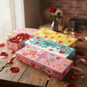 Caja 3 Alfajores San Valentin "Valentine's Day 01" 19x7x3 |  24 u
